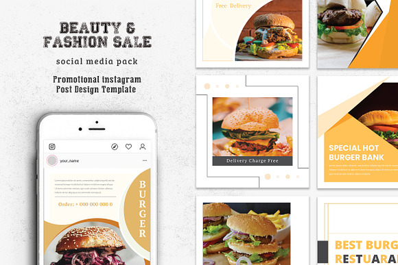 Fast Food Social Media Pack in Instagram Templates - product preview 5