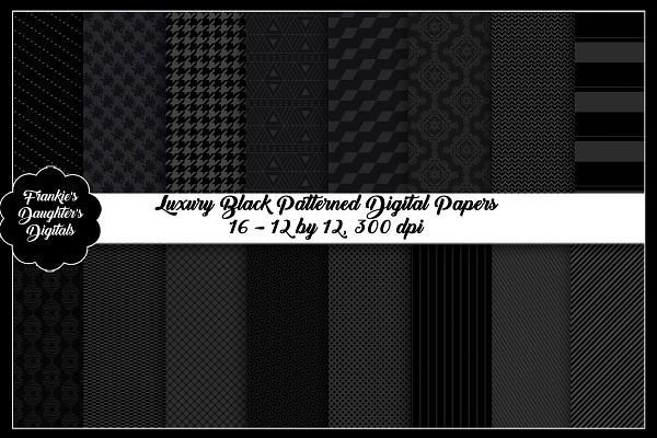 Black Patterned Luxury Digital Paper