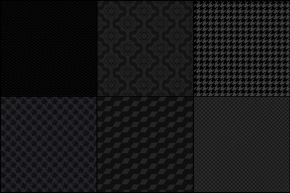 Black Patterned Luxury Digital Paper in Patterns - product preview 1
