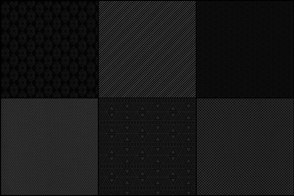 Black Patterned Luxury Digital Paper in Patterns - product preview 2
