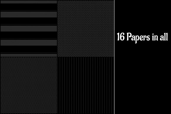Black Patterned Luxury Digital Paper in Patterns - product preview 3