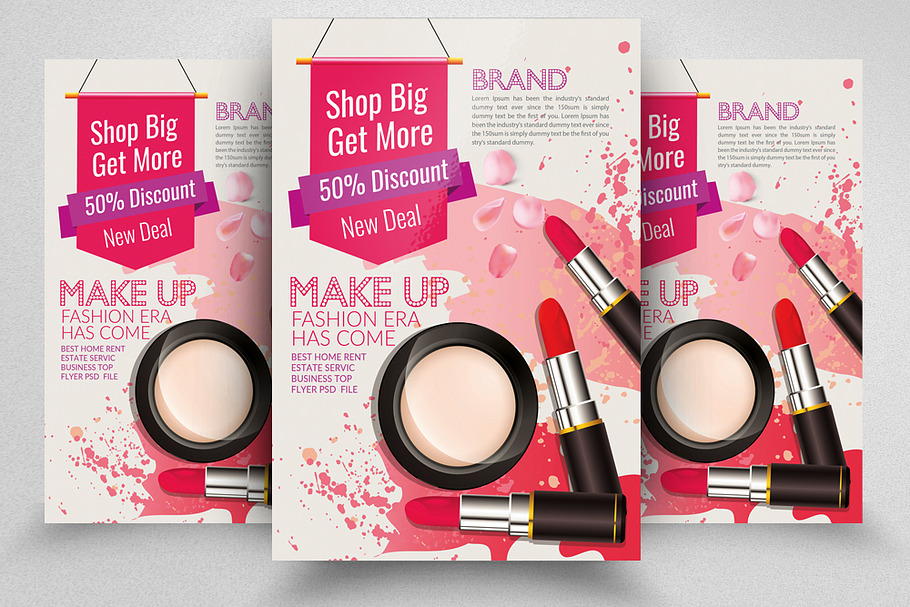 Cosmetics & Make Up Sale Offer Flyer in Flyer Templates - product preview 8