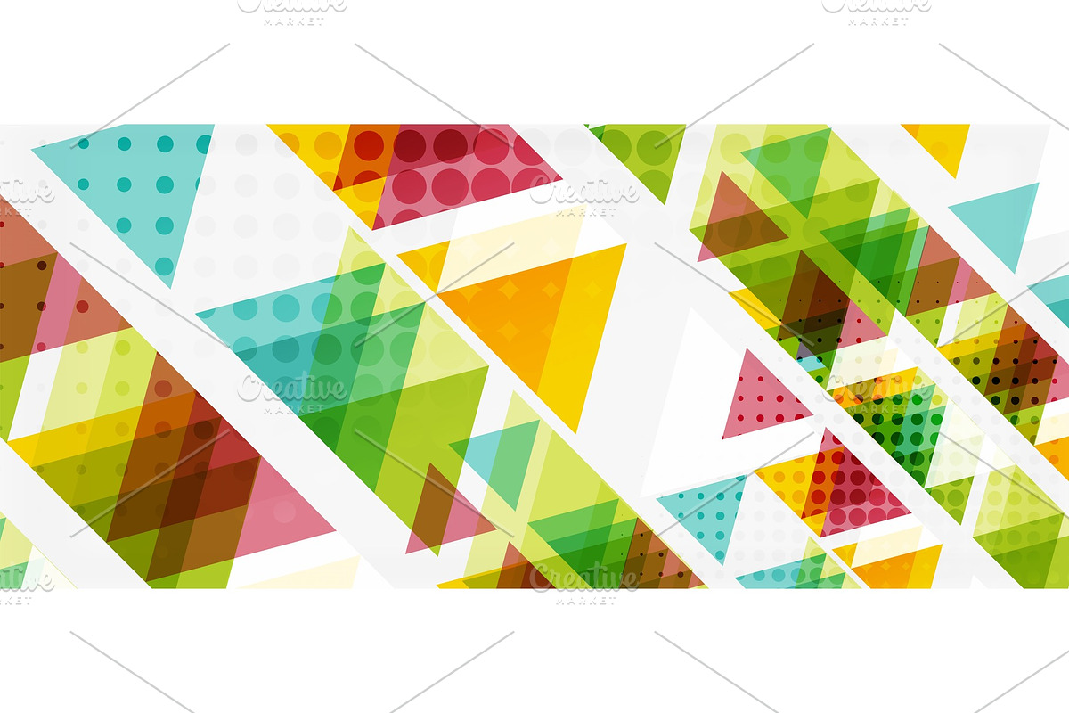 Banner with multicolored mosaic in Illustrations - product preview 8