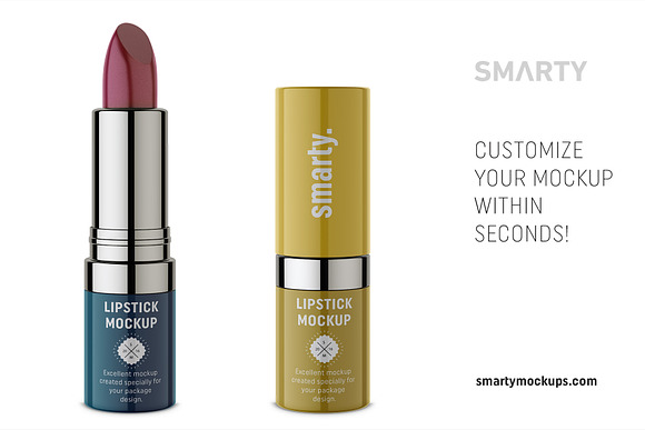 Glossy lipstick mockup in Product Mockups - product preview 2
