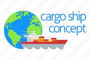 Logistics Globe Cargo Container Ship