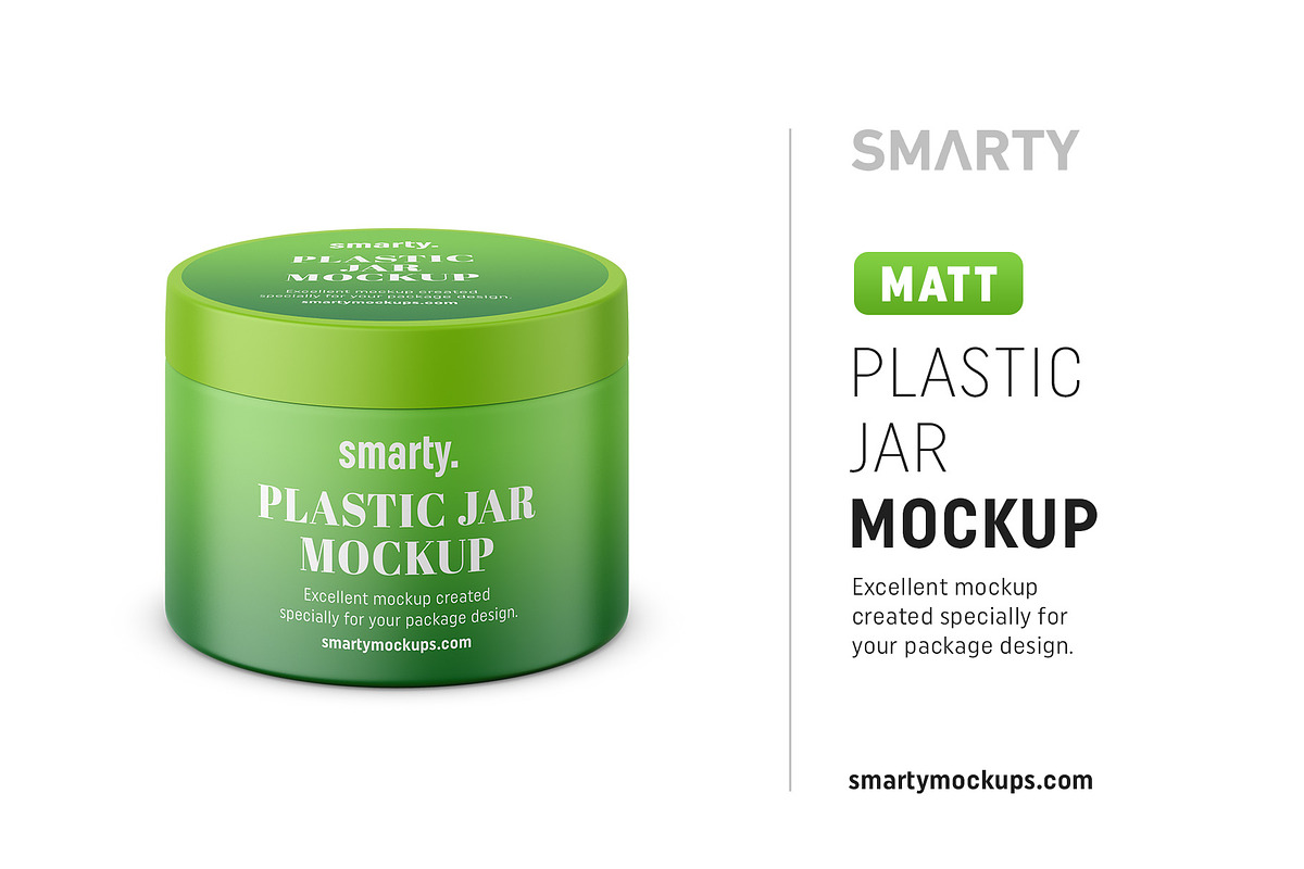 Plastic matt jar mockup in Product Mockups - product preview 8