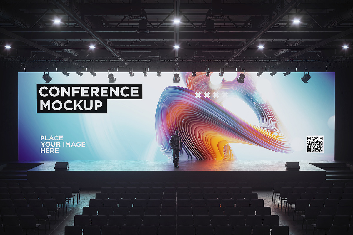 Conference Hall Screen Mockup in Scene Creator Mockups - product preview 8