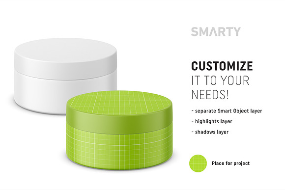 Small matt plastic jar mockup in Product Mockups - product preview 1