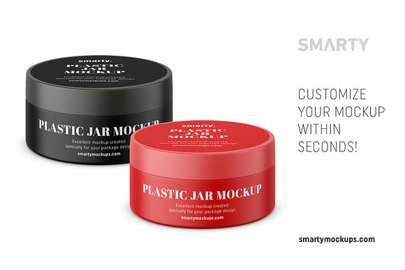 Small matt plastic jar mockup in Product Mockups - product preview 2