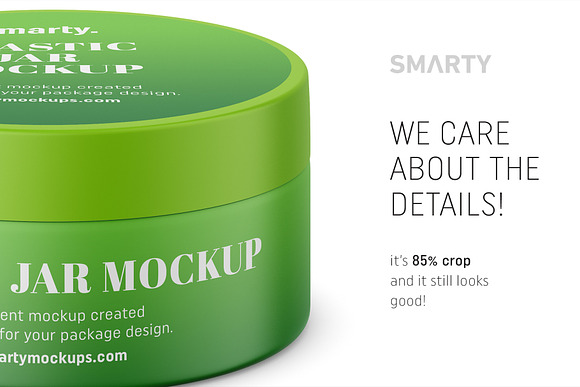 Small matt plastic jar mockup in Product Mockups - product preview 3