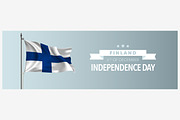 Finland independence day vector card