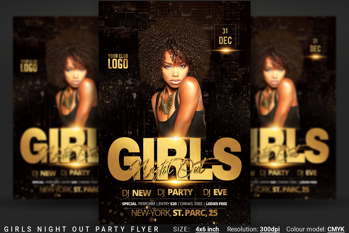 Girls Night Out Party Flyer in Flyer Templates - product preview 8