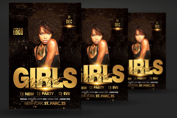 Girls Night Out Party Flyer in Flyer Templates - product preview 1