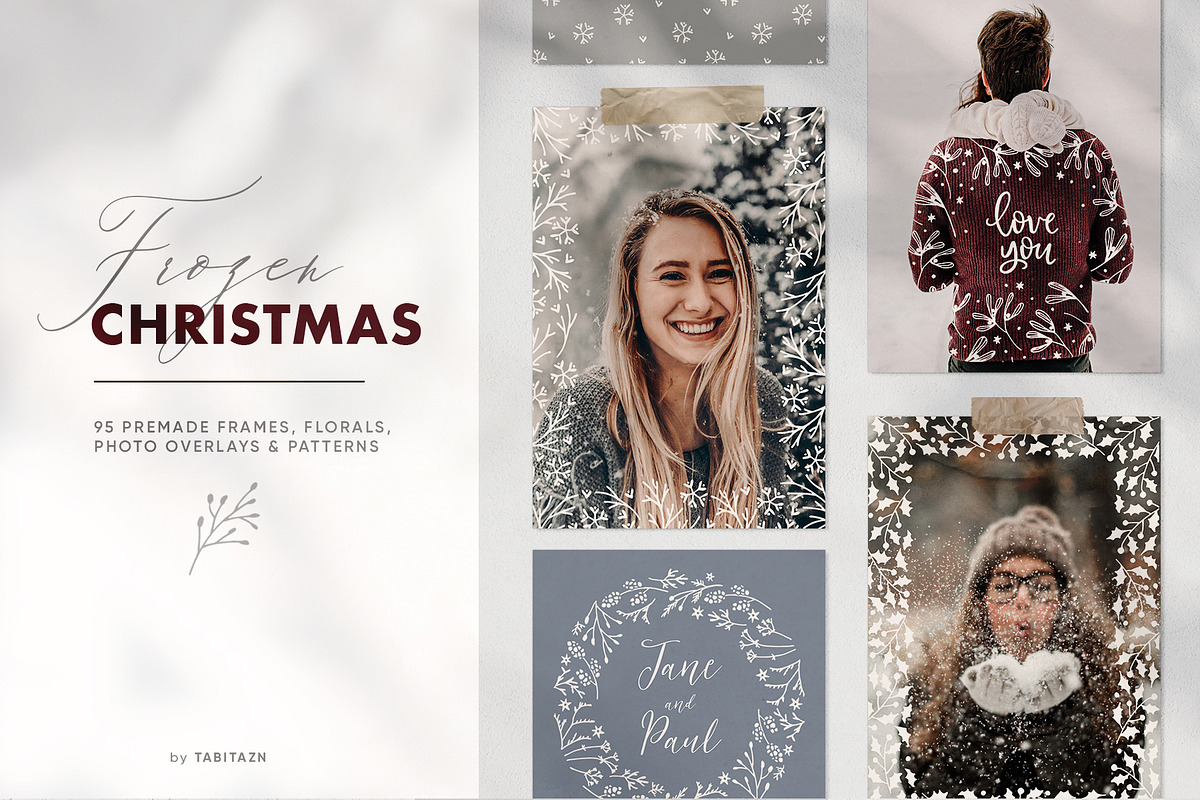 Frozen Christmas overlays collection in Illustrations - product preview 8