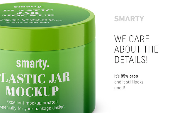Glossy plastic jar mockup in Product Mockups - product preview 3