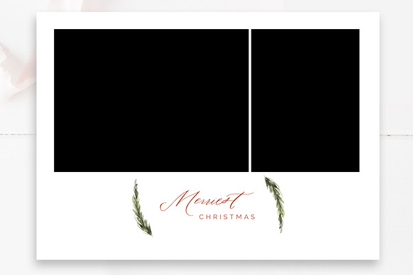 Wreath Holiday Photo Card PSD in Card Templates - product preview 4