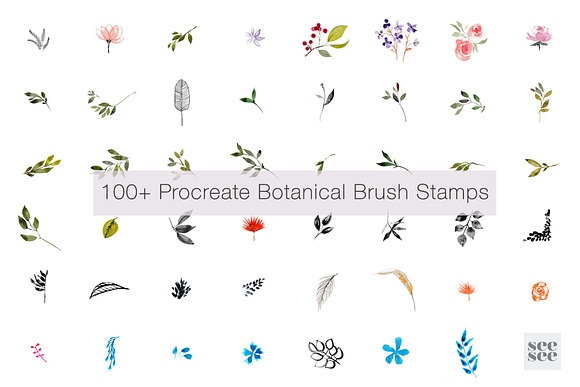100+ Botanical Procreate Brush Stamp in Add-Ons - product preview 1