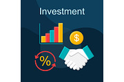 Investment flat concept vector icon