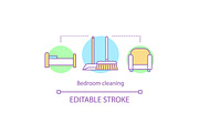 Bedroom cleaning concept icon