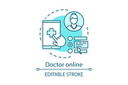 Doctor online concept icon