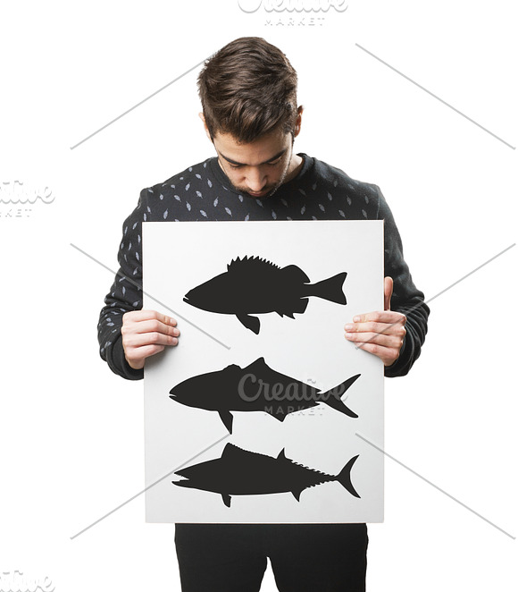 271 Sea fish silhouette with names in Icons - product preview 2