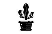Mexican giant cactus in pot icon