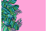 Background with palm leaves.