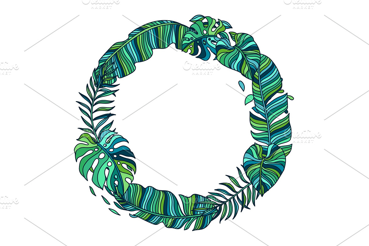 Frame with palm leaves. in Illustrations - product preview 8