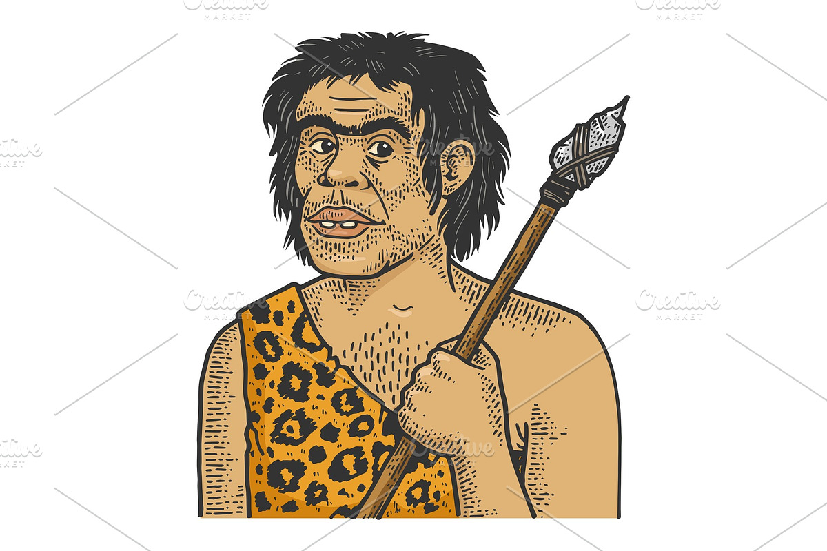 Primitive caveman sketch vector in Illustrations - product preview 8