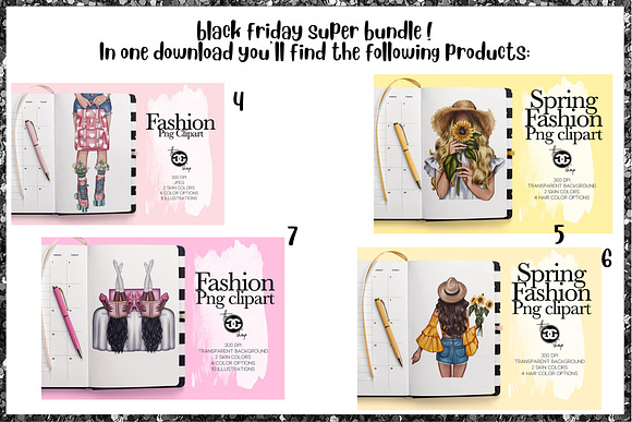 Fashion Mega Bundle png set in Illustrations - product preview 4