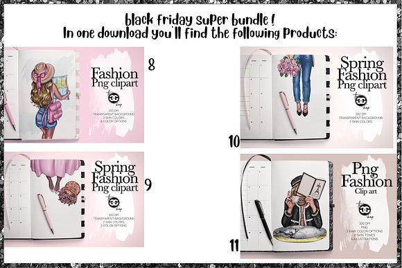 Fashion Mega Bundle png set in Illustrations - product preview 5