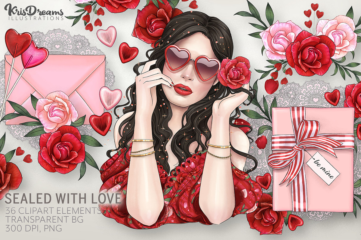 Sealed with Love Clipart Set in Illustrations - product preview 8