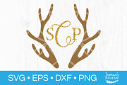 Antler Monogram SVG for Christmas