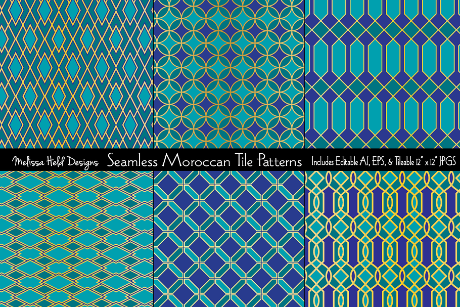 Seamless Moroccan Tile Patterns in Patterns - product preview 8
