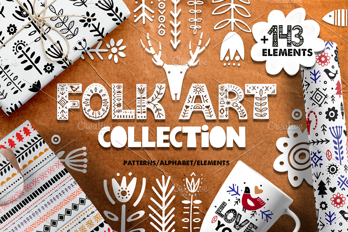 Folk Art Graphic Collection in Illustrations - product preview 8