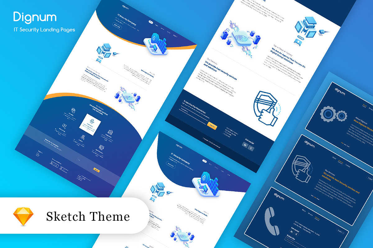 IT-Security Landing page in Landing Page Templates - product preview 8