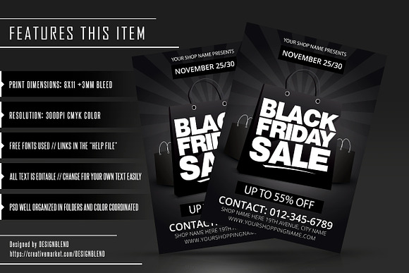 Black Friday Sale Flyer Template PSD in Flyer Templates - product preview 1