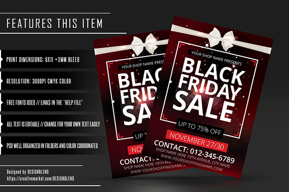 Black Friday Sales Flyer PSD in Flyer Templates - product preview 1