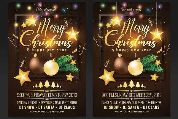 Christmas And Happy New Year Flyer