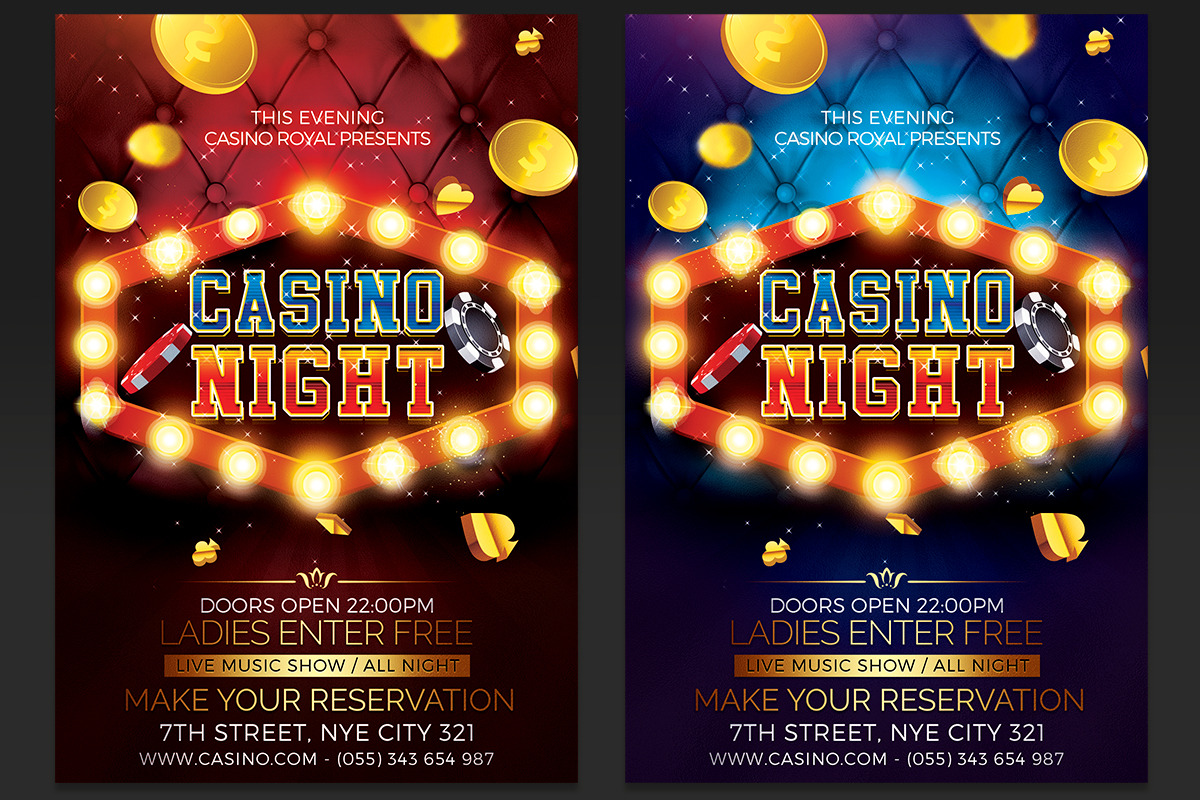 Casino Night Flyer Template PSD in Flyer Templates - product preview 8