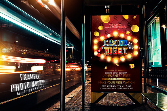 Casino Night Flyer Template PSD in Flyer Templates - product preview 2
