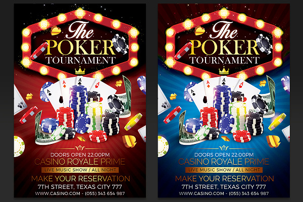 Poker Tournament Flyer Template PSD