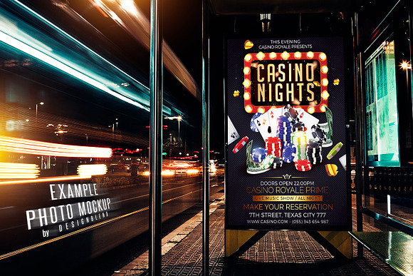 Casino Night Flyer Template PSD in Flyer Templates - product preview 2
