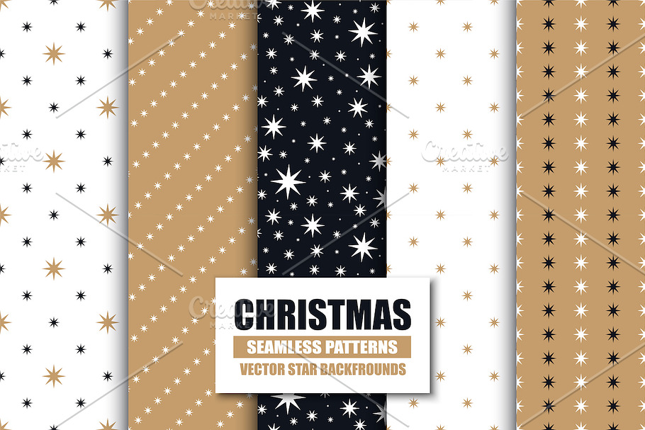Holiday seamless star patterns in Patterns - product preview 8