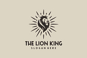 lion head logo with a retro style ma