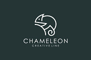 Chameleon logo with a line style, ve
