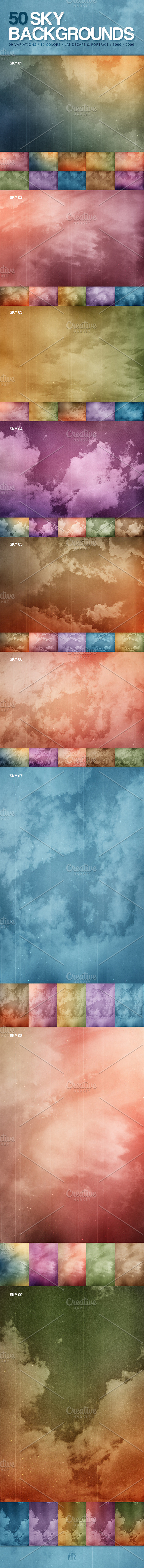 50 Sky Backgrounds in Textures - product preview 4