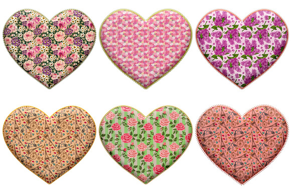 Stitch Puffy Pattern Hearts Clip Art in Illustrations - product preview 1