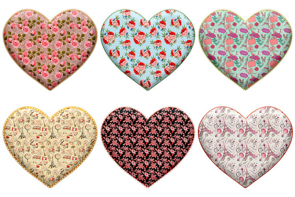Stitch Puffy Pattern Hearts Clip Art in Illustrations - product preview 2