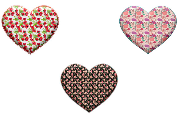 Stitch Puffy Pattern Hearts Clip Art in Illustrations - product preview 3
